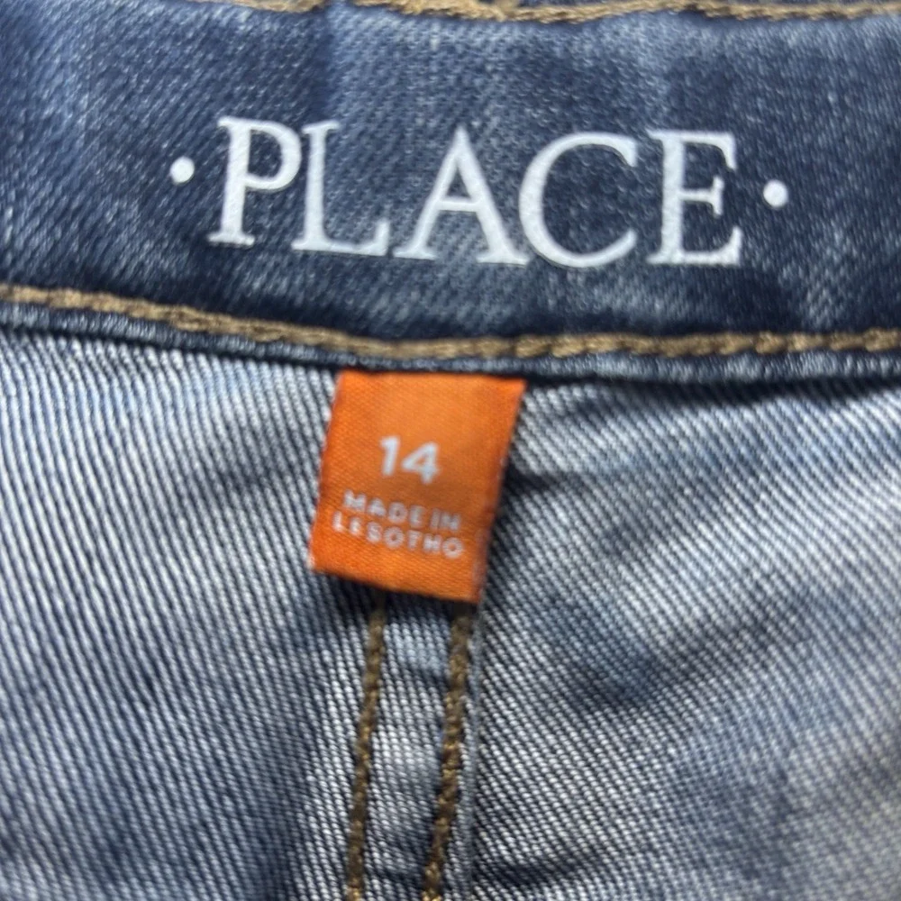 Childrens Place Boys Size 14 Blue Bootcut Slim Adjustable Waist Jeans Youth‎